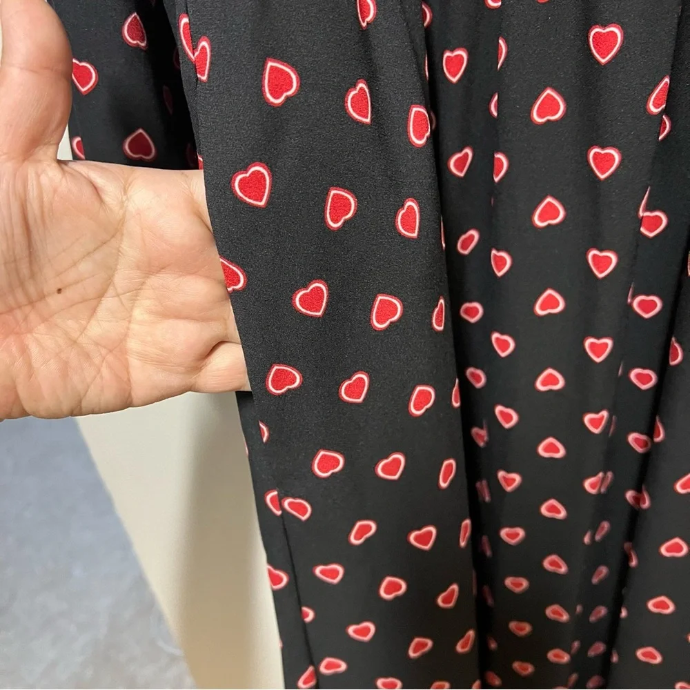 Kate Spade Heartfelt Geo Midi Dress Heart Print Size L - Picture 8 of 11
